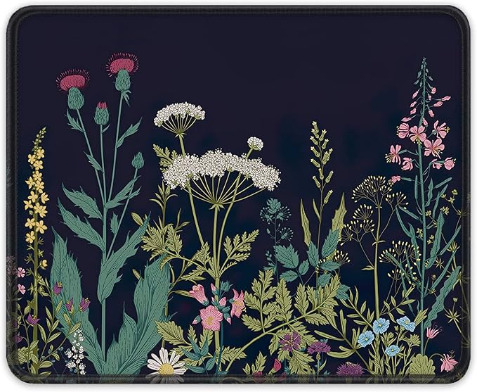 Auhoahsil Mouse Pad, 12 x 10 in Flower Theme Computer Mouse Pad by Auhoahsil