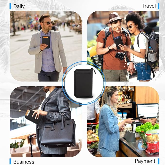 Single Passport Holder for Travel, RFID Travel Document Organizer for Women - Image 6