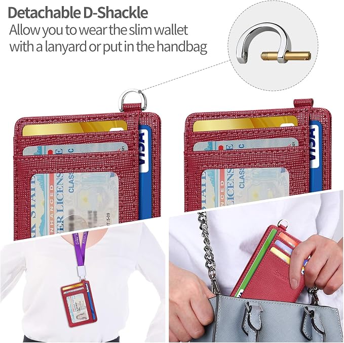 Slim Minimalist Front Pocket Wallet, RFID Blocking Credit Card Holder Wallet - Image 3