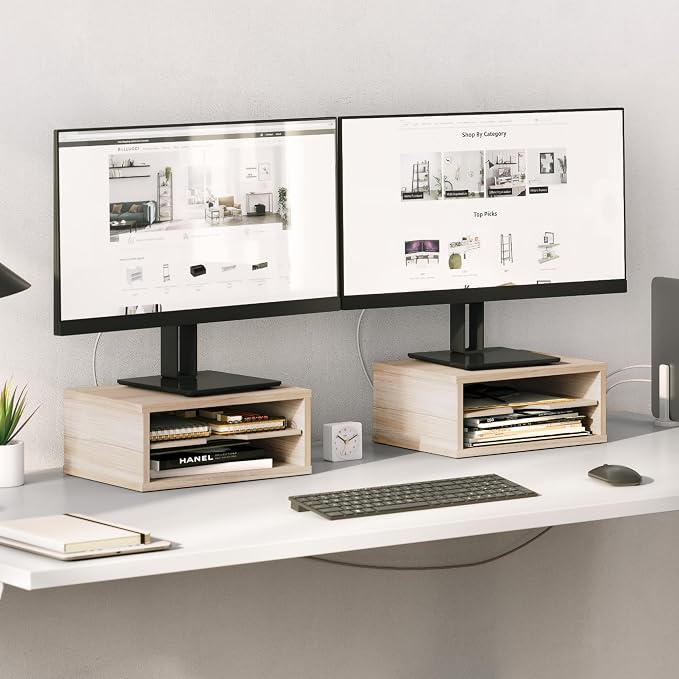 Ballucci 2-Tier Wooden Desk Organizer, Office Desk Organization, Mail Sorter - Image 4