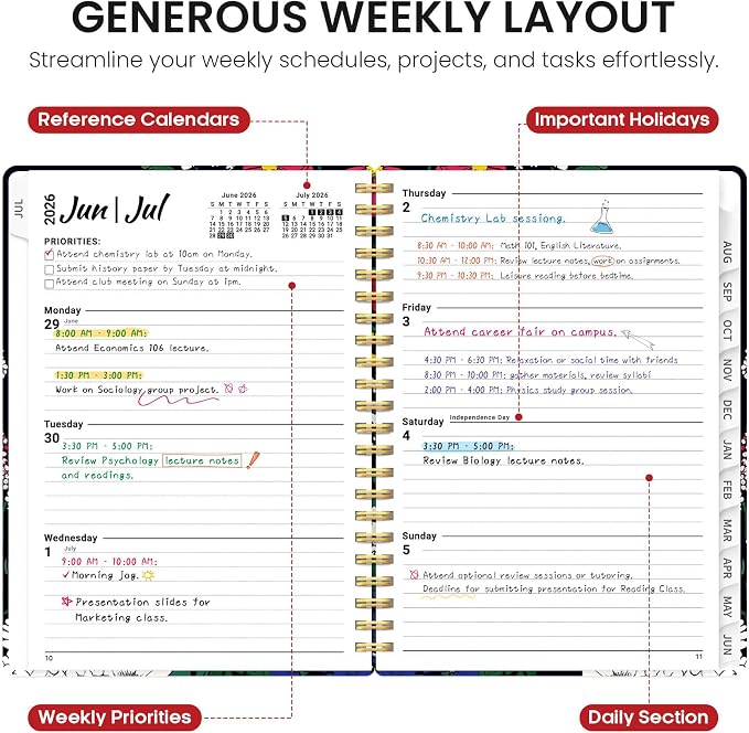 Planner 2026-2027, Academic Year Monthly and Weekly Calendar Planner, Jul 2026 - Image 3