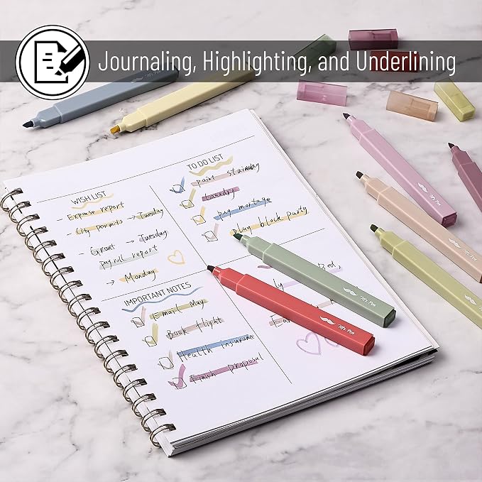 Mr. Pen- Aesthetic Highlighters, Chisel Tip, Muted Pastel Color, No Bleed Bible - Image 3
