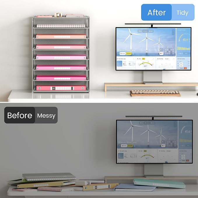 Lavatino 8-Tier Office Desk File Organizer, Letter Tray Paper Organizer - Image 5