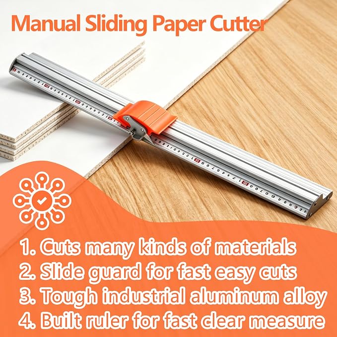 27.5" Manual Sliding Paper Cutter Heavy Duty Trimmer - Image 2