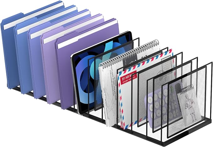 File Organizer for Desk, 11-Section Vertical File Sorter, Paper Holder by JMHUD