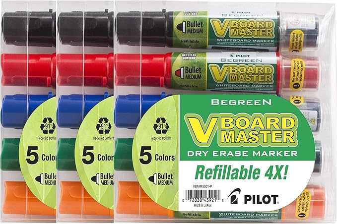 PILOT V Board Master Refillable Dry-Erase Markers, Bullet Tip by PilotCorporationofAmerica