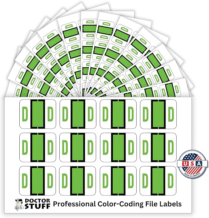 Doctor Stuff - File Folder Labels, Alphabet Letter D Stickers, Compatible - - Image 2