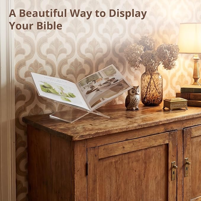 Acrylic Desktop Book Stand, Magazines & Art Books, 12×7×5 in Slim Transparent - Image 8