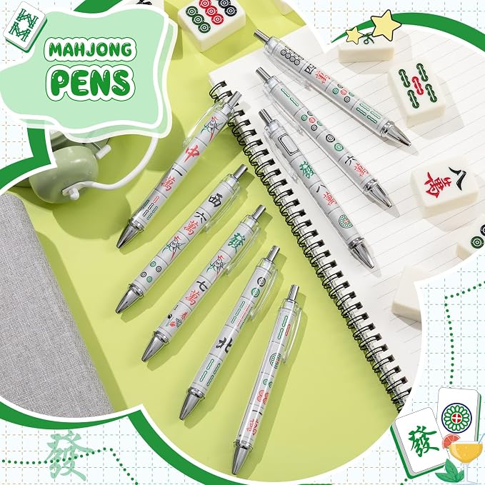 Ireer 8 Pcs Ballpoint Pens for Women 1.00 mm Cute Black Ink Pens Fine Point - Image 4