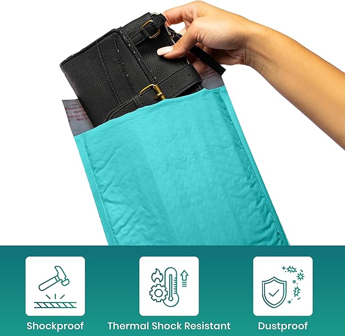 Levex - #0 6" x 10" [10 Pack] Teal Poly Bubble Mailers, Padded Envelope Mailers, Packing Envelope & Mailing Bags for Shipping-DeskLoop Office