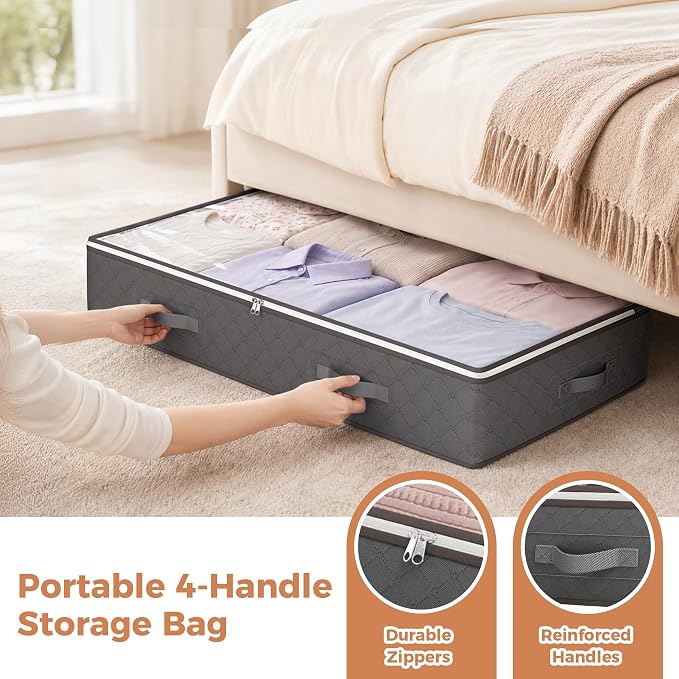 90L Under Bed Storage Containers, Large Capacity Underbed Storage Bags Organizer - Image 5