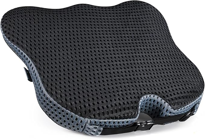 Wedge Car Seat Cushion for Better Visibility & Sciatica Pain Relief by DreamerCar