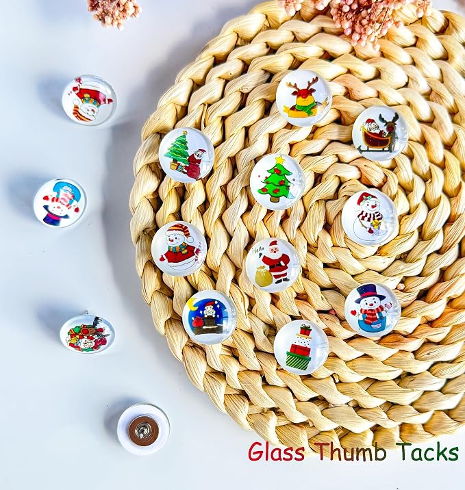 24Pcs Christmas Decorative Push pins, Cute Bulletin Board Tacks, Cork Board - Image 3