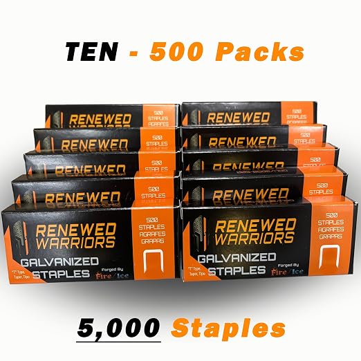 T50 Galvanized Staples – Heavy Duty 3/8" Crown, 3/8" Inch Leg Length – Fits All - Image 2