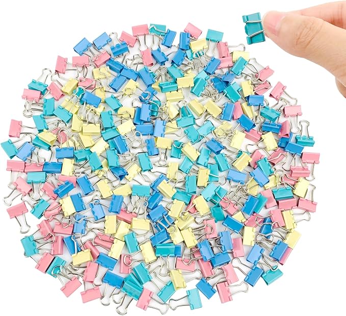 Ykimok 240-Pack Mini Binder Clips in 4 Colors, 15mm/0.6-Inch Small Paper Clips by Ykimokdailynecessities