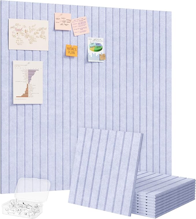 Lifewit Felt Slatted Bulletin Board, 9 Pack Self-Adhesive Panel, Cork Board by Lifewit