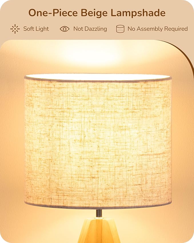 EDISHINE Small Table Lamp, Boho Bedside Lamp - Image 3