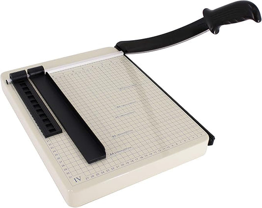 TEXALAN(R) Paper Cutter 12" x 10" Metal Base Trimmer Scrap Booking Guillotine Blade-DeskLoop Office