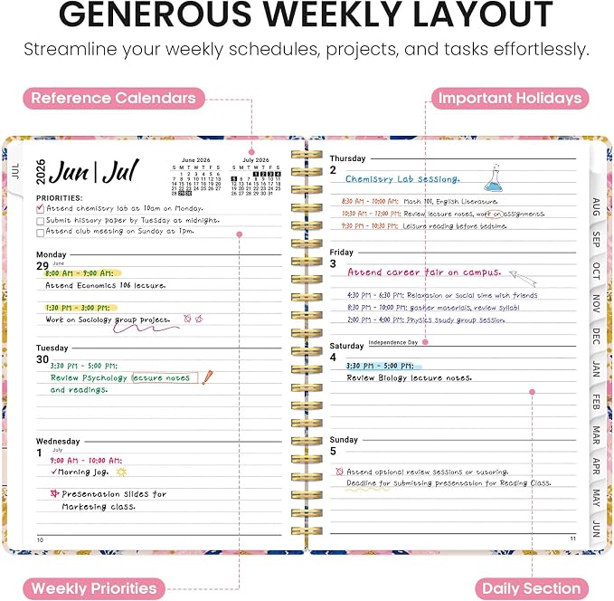 Planner 2026-2027, Academic Year Monthly and Weekly Calendar Planner, Jul 2026 - Image 3