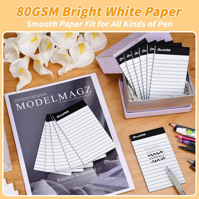 Oleitodh 3x5 Notepads – 48 Pack White Memo Pads Small Writing Pads - Image 4