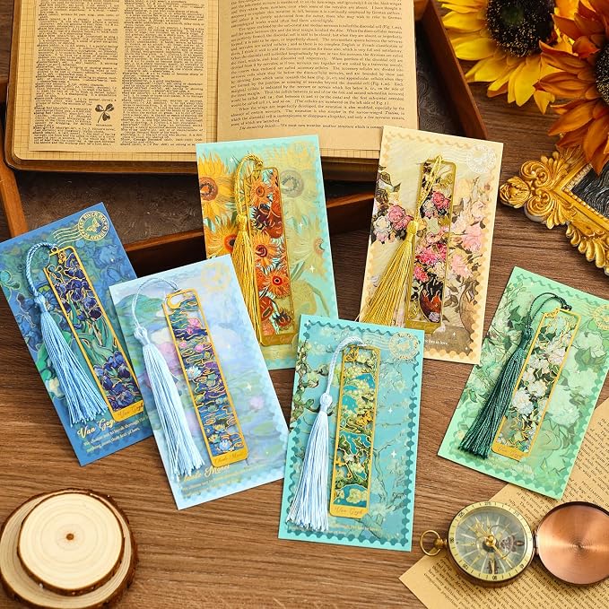 6 Pieces Metal Bookmarks with Tassel - Image 3