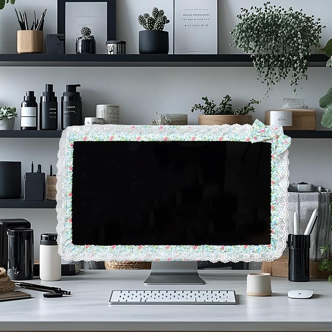 Kingshion 24-inch Cute Lace Fabric Monitor Cover - Image 5