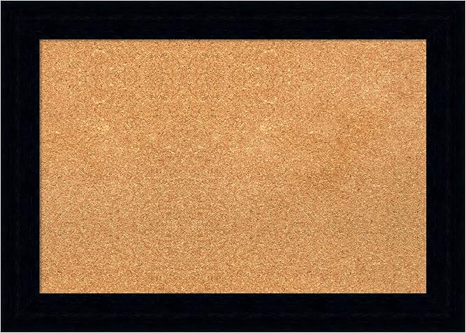 Amanti Art Natural Cork Board for Wall, 20x28 Vision Board with Black Wood Frame, Medium Corkboard Office Decor for Home Organization, Modern Corkboard Pinboard to Display Items for Home Organization-DeskLoop Office