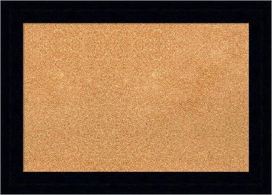 Amanti Art Natural Cork Board for Wall, 20x28 Vision Board with Black Wood Frame, Medium Corkboard Office Decor for Home Organization, Modern Corkboard Pinboard to Display Items for Home Organization-DeskLoop Office
