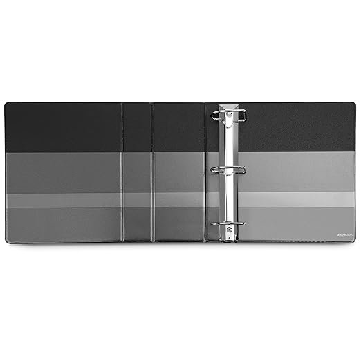 Amazon Basics 5 inch Heavy Duty D-Ring 3 Ring Binder, Customizable View Cover - Image 2