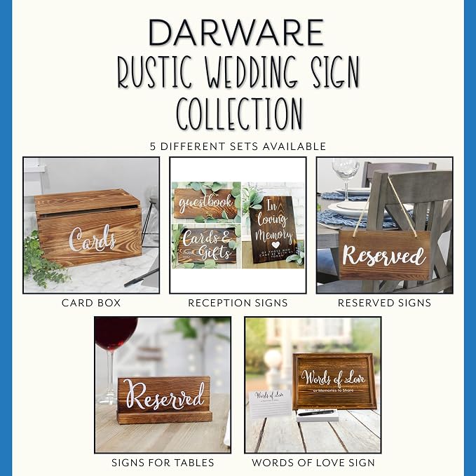 Darware Wooden Reserved Signs for Tables; Rustic Real Table Signs - Image 9