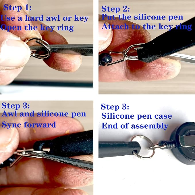 Duty Retractable Pull Pen Holder -Thick Nylon Cable- Ideal - Image 5