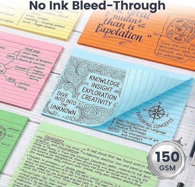 Koogel Index Cards 4x6 Inch, Colored Large Flash Card - Image 3