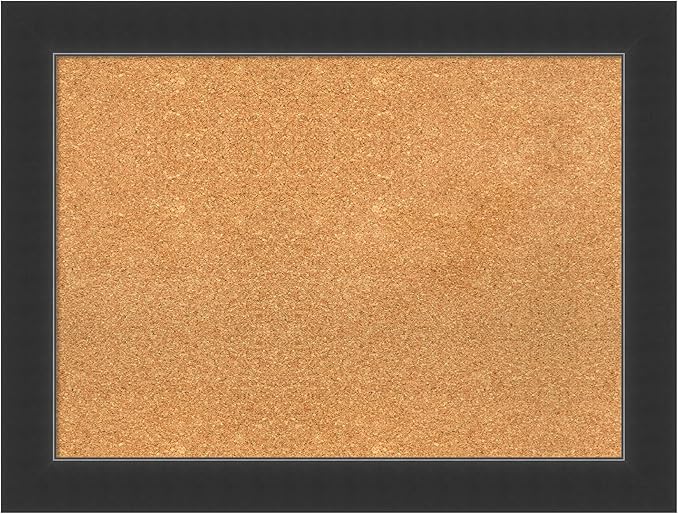 Amanti Art Natural Cork Board for Wall, 25x33 Vision Board with Black Wood Frame, Medium Corkboard Office Decor for Home Organization, Modern Contemporary Corkboard Pinboard to display items for home-DeskLoop Office