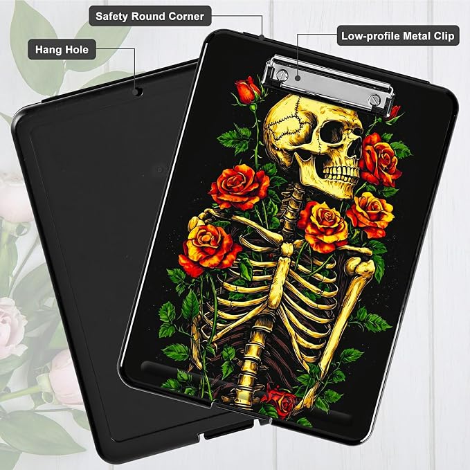 Skull Red Rose A4 Clipboard - Image 5