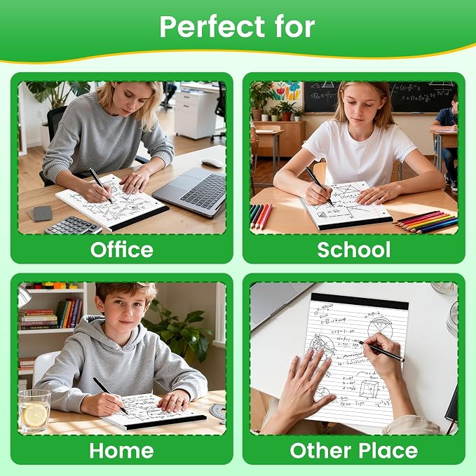3 Hole Legal Pad 8.5 x 11, 12 Pack White Note Pads, Notebook Paper Wide Ruled - Image 7