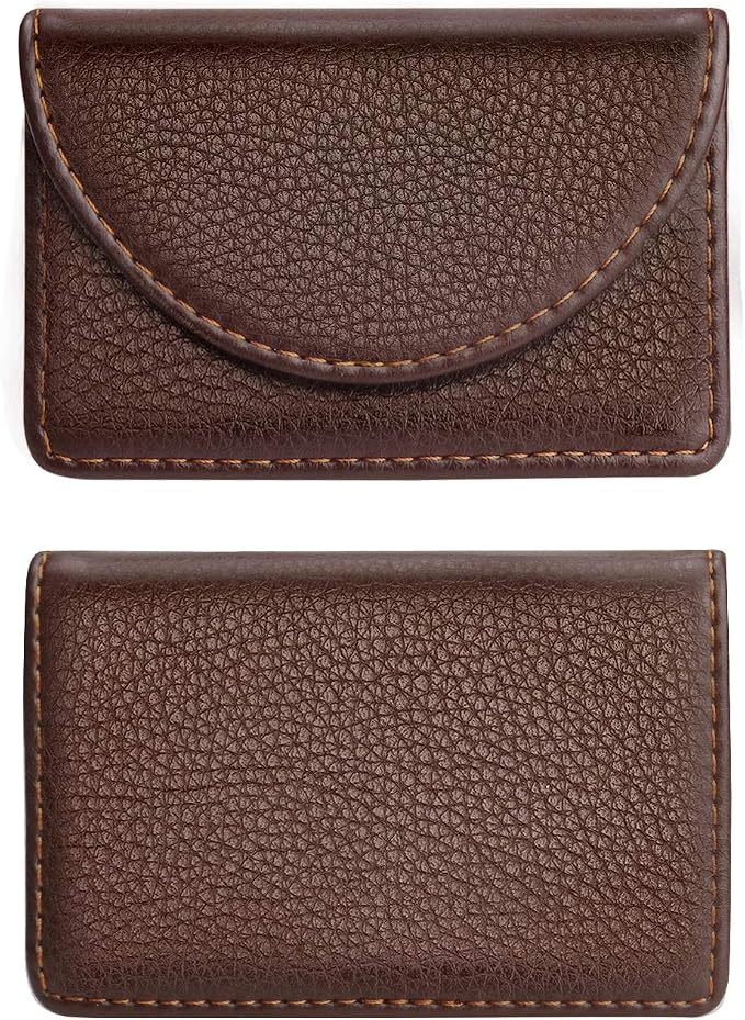Cofee Leather Business Card Holder Case - Image 5