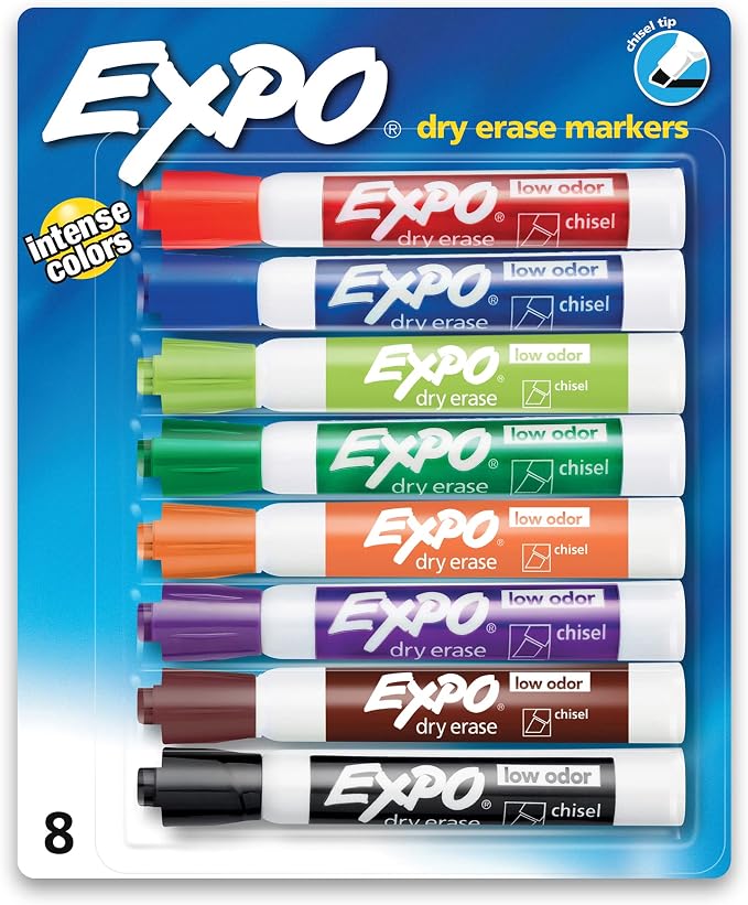 EXPO Low Odor Dry Erase Markers, Chisel Tip - Image 5