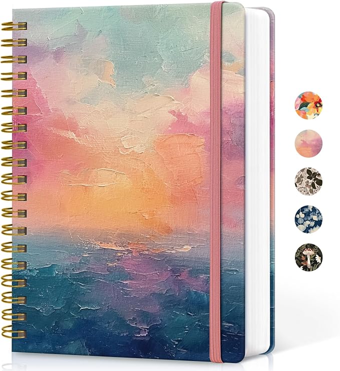 Lined Spiral Notebook Journal for Work, 300 Pages Thick B5 College Ruled by Taja