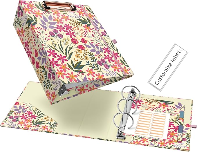 Ospelelf Mini 3 Ring Binder, 2 Inch, Cute Floral Binder by OspelelfOfficeSupplies