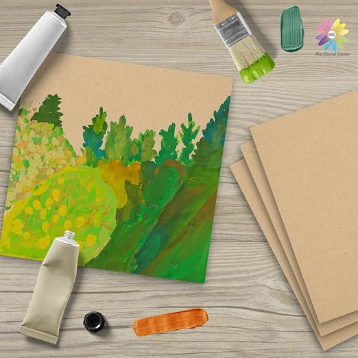 Mat Board Center, 50 Corrugated Cardboard Sheets 8x8 Inches Flat Card Board - Image 7