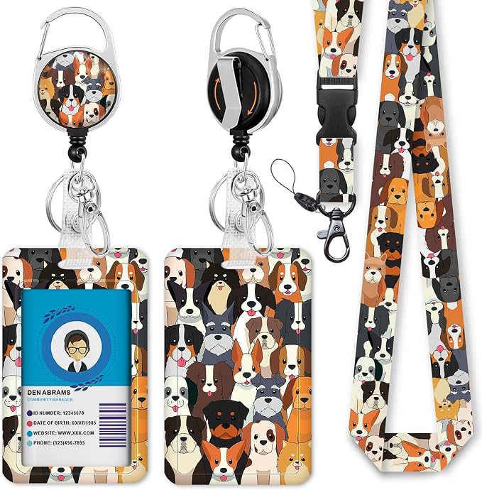 Immaturus Puppy Dogs Lanyards for Id Badges, Cute ID Badge Holder by IMMATURUS