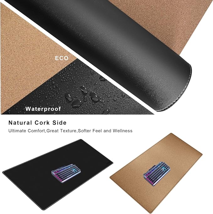 Mydours 70.9"x19.7" Black Desk Pad - Image 4