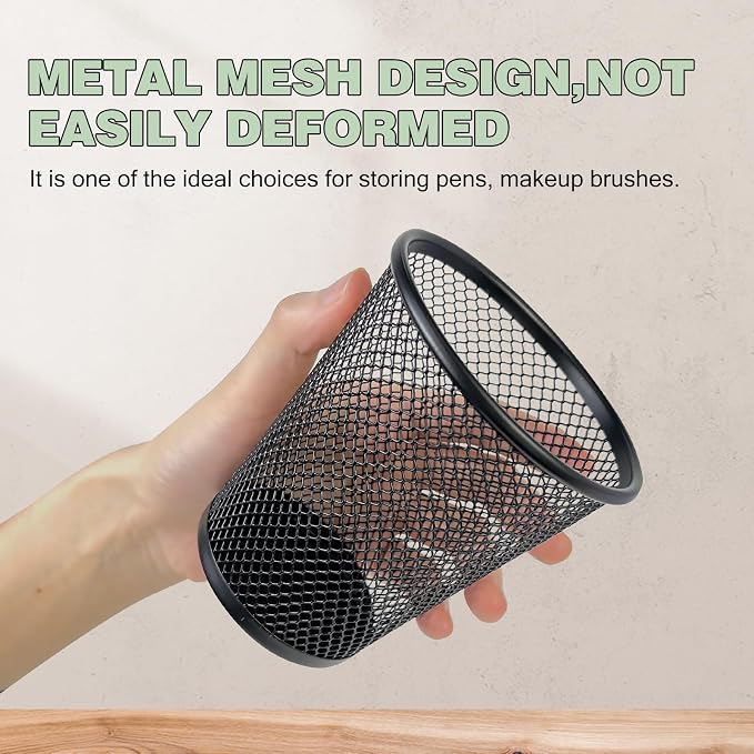 12 Packs Pen Holders, Mesh Pen Cup, Metal Pencil Holders - Image 5