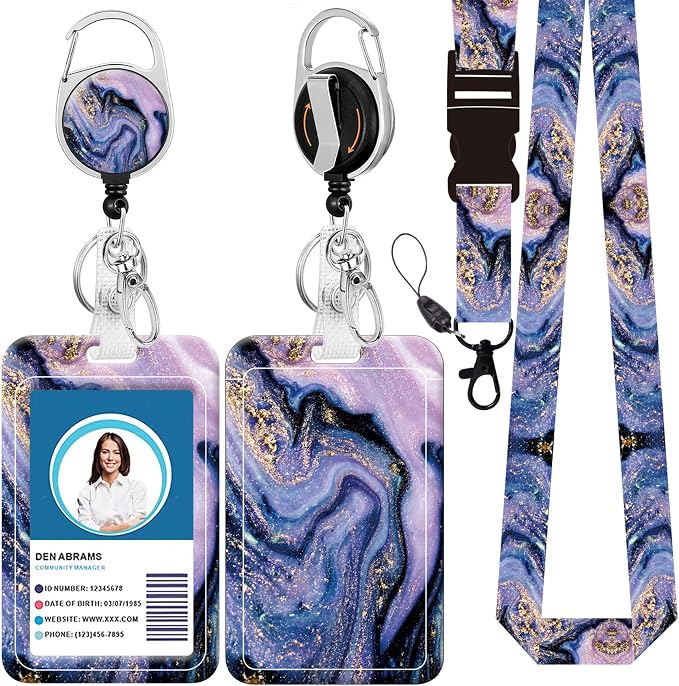 Badge Lanyard, Retractable Badge Holder by BILLTEFUL
