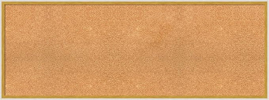 Amanti Art Natural Cork Board for Wall, 19x51 Vision Board with White Frame, Oversize Corkboard Office Decor for Home Organization, Modern Corkboard Pinboard to Display Items for Home Organization in-DeskLoop Office