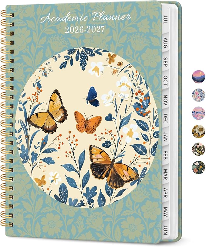 Planner 2026–2027, Academic Monthly Weekly Spiral Calendar, July 2026 – June by Taja