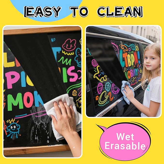 Jumbo Chalk Window Markers for Cars Glass Washable: 8 Colors Liquid Chalk Markers Pen with 10mm Wide Tip, Chalkboard Marker, Window Paint Marker for Car Window, Blackboard, Auto Windshield Decorations-DeskLoop Office