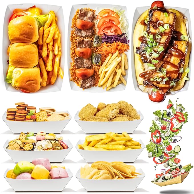 100 Pack 3lb Kraft Paper Food Trays, Waterproof Heavy-Duty Paper Food Boats - Image 5