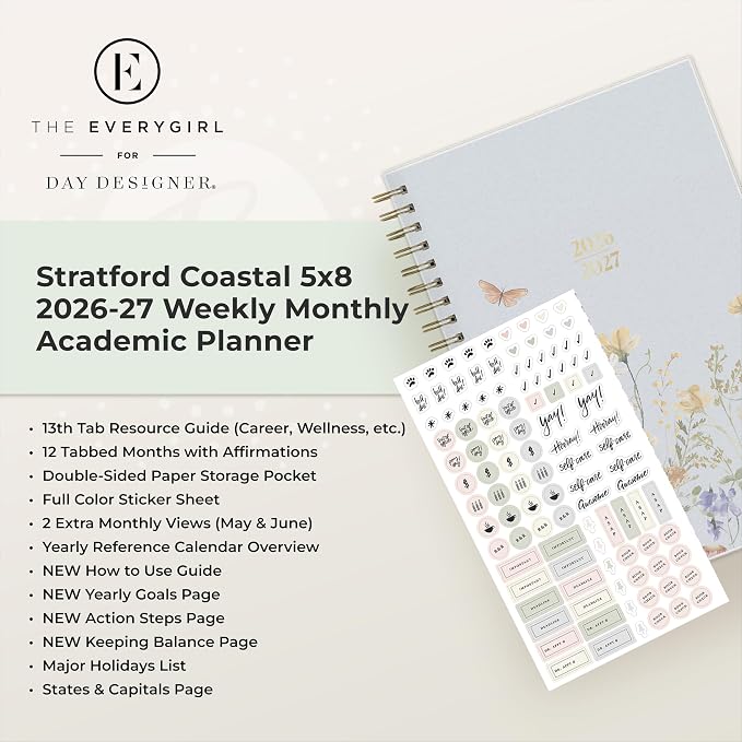 Blue Sky The Everygirl 2026-2027 Weekly and Monthly Academic Year Planner - Image 9