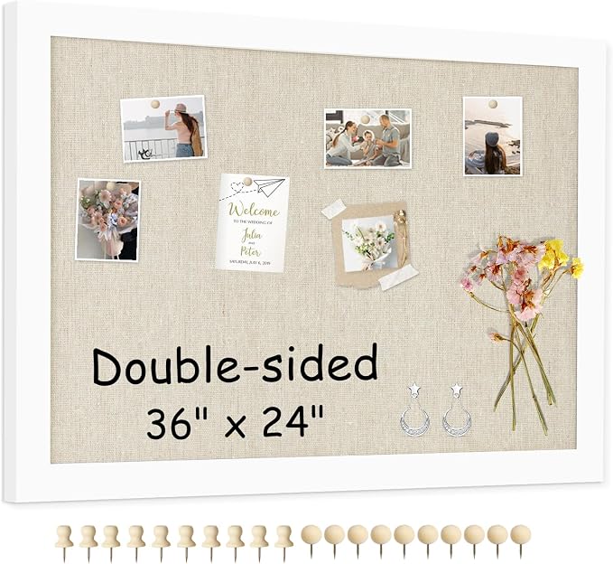 Double-Sided Wood Framed Cork Board by AMUSIGHT